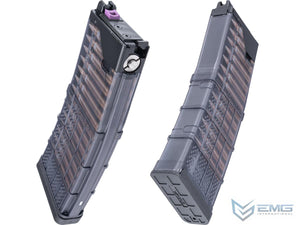 EMG Lancer Systems Licensed L5AWM 30 Round Magazine for CGS & MWS Gas Blowback Airsoft Rifles (Color: Translucent Smoke / 5.56)