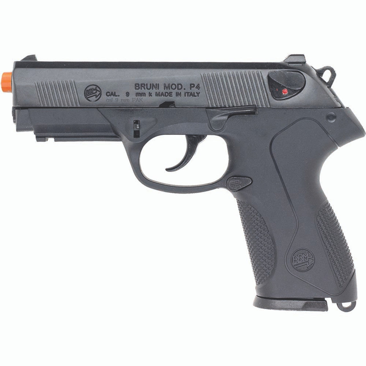 Front Firing Replica P4 9mm Automatic Blank Firing Gun Black Finish