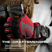 The Impulse Guard Heavy-Duty Tactical Safety Work Gloves - Red
