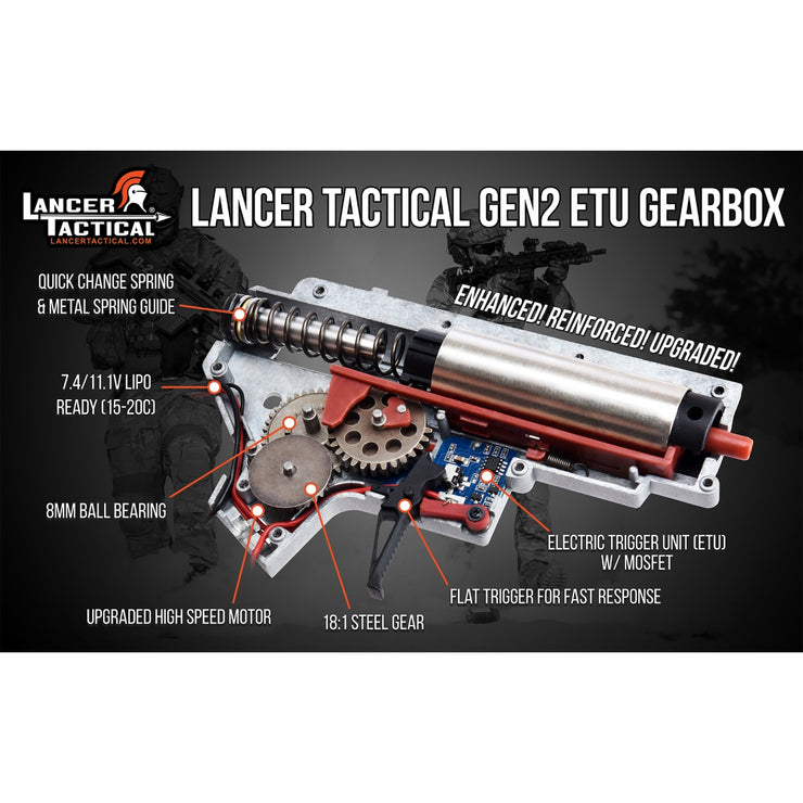 Lancer Tactical Enforcer BLACKBIRD Skeleton AEG w/ Alpha Stock [HIGH FPS] - BLACK/RED