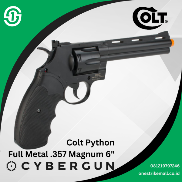 Colt Python Full Metal .357 Magnum High Power Airsoft CO2 Revolver by Cybergun (Length: 6")