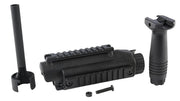 H&K Railed Handguard Kit w/ Metal Outer Barrel & Vertical Grip for MP5 Series Airsoft AEG Sub Machine Guns