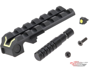 Angel Custom Charging Handle / Rail Mount Night Glow Front & Rear Sight for Glock ISSC M22 SAI BLU Lonewolf & Compatible Airsoft Gas Blowback Pistols