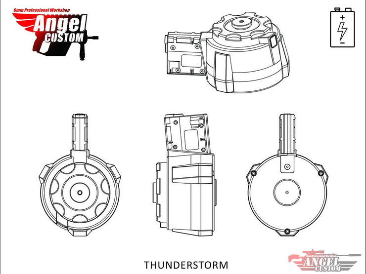 Angel Custom 1500 Round Thunderstorm Electric Winding Drum Magazine (Body Only)