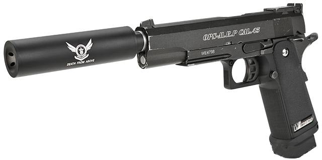 Angel Custom Mock Suppressor for Airsoft GBB Pistols (Version: Death From Above / 14mm Negative)