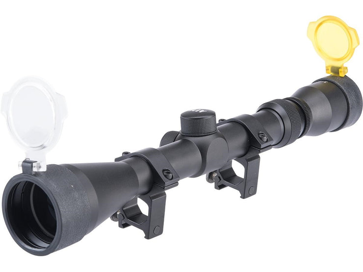 AIM Sports 3-9x40 Duplex Rifle Scope with Steel Ring Mount Set