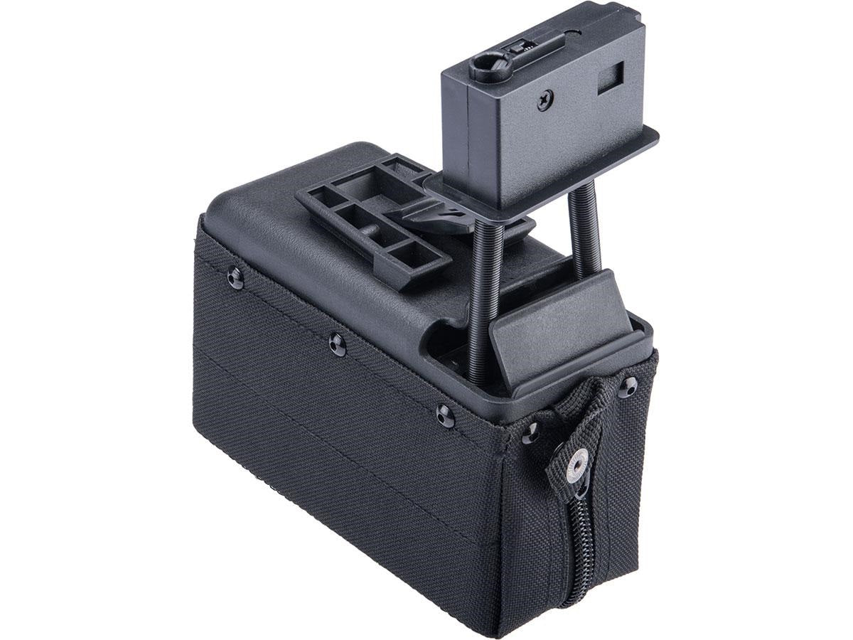 A&K 1500 Round Box Magazine with Upgraded High Strength Motor for Airsoft M249 Series AEG (Color: Black)
