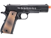 AW Custom Full Metal Custom "Molon Labe" Weathered 1911A1 Airsoft Gas Blowback Pistol (Color: Desert Grip)