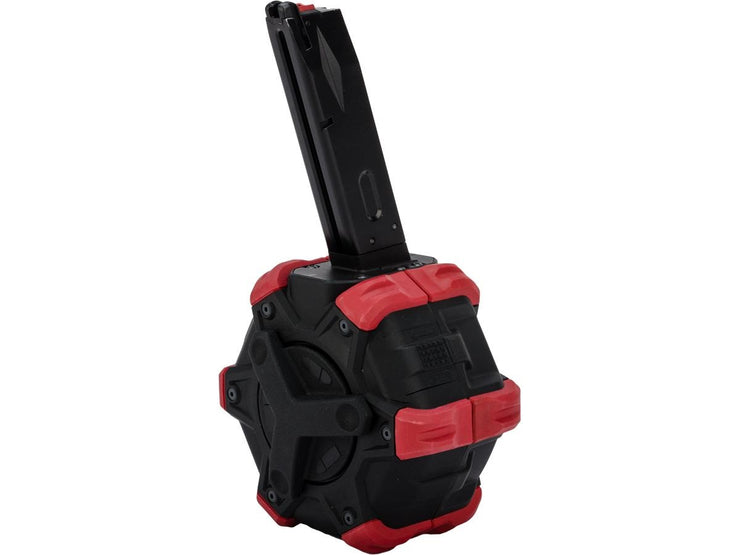 AW Custom Drum Magazine for Gas Blowback Airsoft Pistols & Rifles (M9)