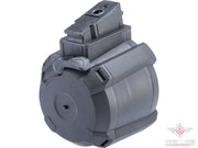 Avengers 1200 Round Electric Drum Magazine for Airsoft AEG Rifles (Model: AK - Black / Button)