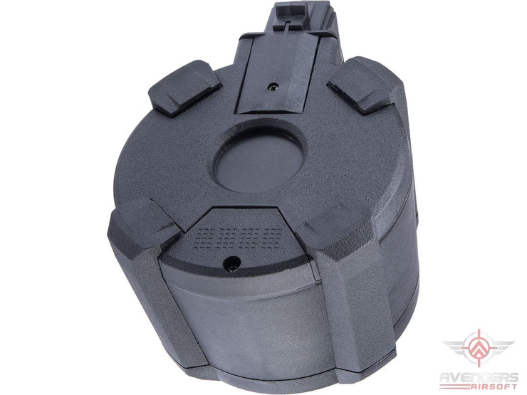 Avengers 1200 Round Electric Drum Magazine for Airsoft AEG Rifles (Model: AK - Black / Sound)