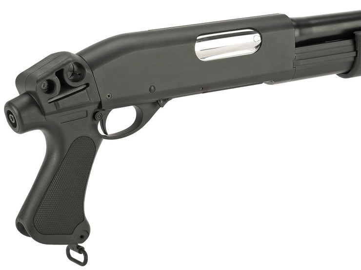 CYMA Standard Full Metal M870 3-Round Burst Multi-Shot Shell Loading Airsoft Shotgun (Model: Pistol Grip Full Metal)