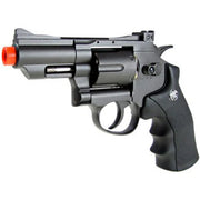 WinGun CO2 Powered Full Metal High Power Airsoft 6mm Magnum Gas Revolver (Black - Standard Grip / 2")