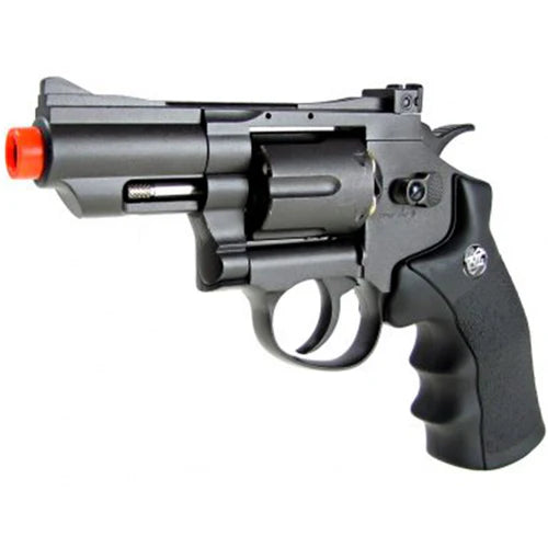 WinGun CO2 Powered Full Metal High Power Airsoft 6mm Magnum Gas Revolver (Black - Standard Grip / 2")