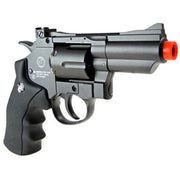 WinGun CO2 Powered Full Metal High Power Airsoft 6mm Magnum Gas Revolver (Black - Standard Grip / 2")