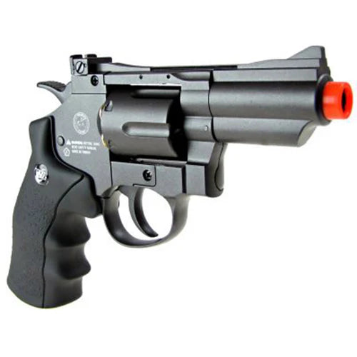 WinGun CO2 Powered Full Metal High Power Airsoft 6mm Magnum Gas Revolver (Black - Standard Grip / 2")