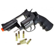 WinGun CO2 Powered Full Metal High Power Airsoft 6mm Magnum Gas Revolver (Black - Standard Grip / 2")