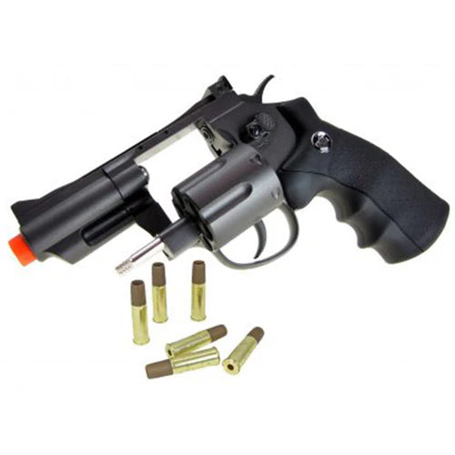 WinGun CO2 Powered Full Metal High Power Airsoft 6mm Magnum Gas Revolver (Black - Standard Grip / 2")