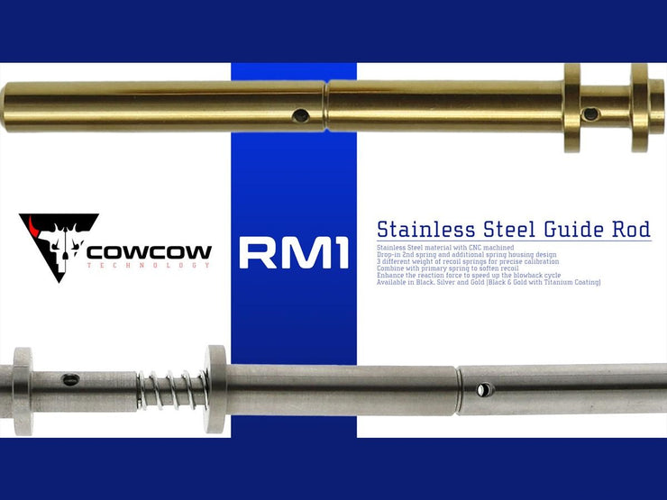 CowCow Technology CNC Stainless Steel Adjustable Spring Guide Rod for TM Hi-Capa Pistols
