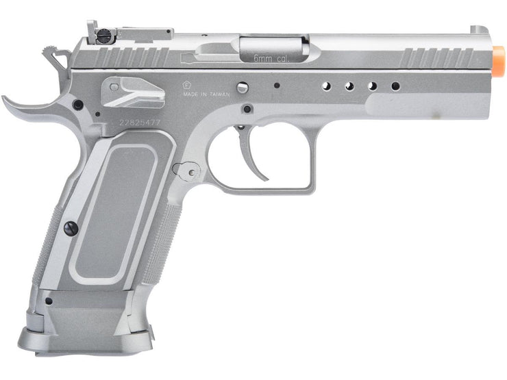 Cybergun Tanfoglio Licensed Limited Edition Custom Airsoft GBB Pistol by KWC (Model: Pistol / Silver)