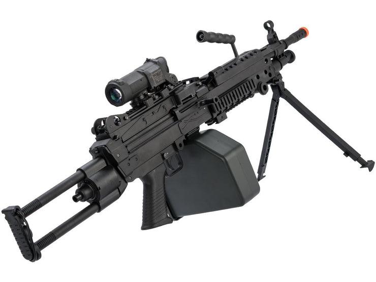 Cybergun FN Licensed M249 MINIMI "Featherweight" Airsoft Machine Gun (Model: Para / <350 FPS / Add 2500rd Box Magazine)