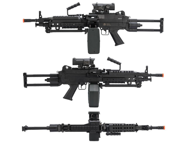 Cybergun FN Licensed M249 MINIMI "Featherweight" Airsoft Machine Gun (Model: Para / <350 FPS / Add 2500rd Box Magazine)