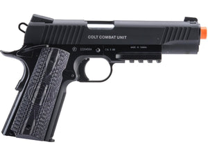 Cybergun Colt Licensed 1911 "Combat Unit" CO2 Powered Airsoft Gas Blowback Pistol (Color: Black / Government)