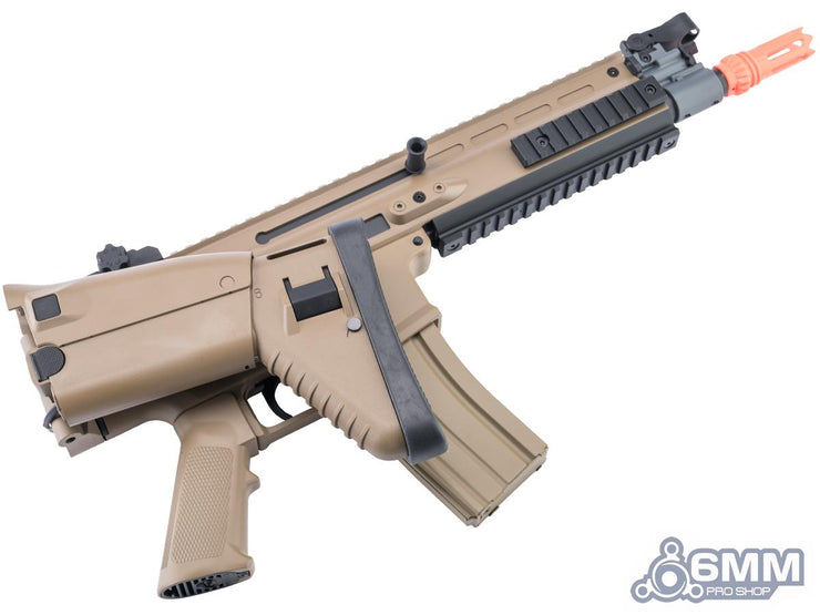 6mmproshop FN Herstal Licensed SCAR-L Airsoft AEG Rifle w/ ZEUS MOSFET by Cybergun (Color: Tan / 350FPS)
