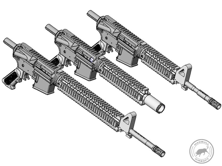 Daniel Defense Licensed Omega Rail System for Airsoft AEG by Madbull