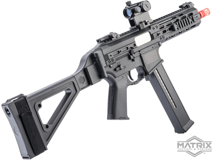 Matrix x Double Eagle UTR45-C Airsoft AEG SMG w/ Modular Handguard and Falcon Gearbox (Model: 400 FPS / Black)