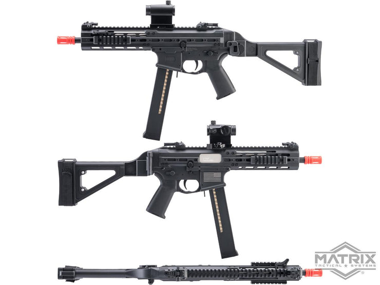 Matrix x Double Eagle UTR45-C Airsoft AEG SMG w/ Modular Handguard and Falcon Gearbox (Model: 400 FPS / Black)