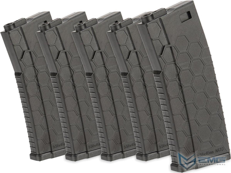 EMG Helios ECO Airsoft 120rds ABS Mid-Cap Magazine for M4 / M16 Series Airsoft AEG Rifles (Color: Black / Pack of 5)