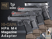 EMG Master Mods M4 HPA Magazine Adapter for Gas Blowback Airsoft Pistols by ICS (Model: TM Hi-Capa)