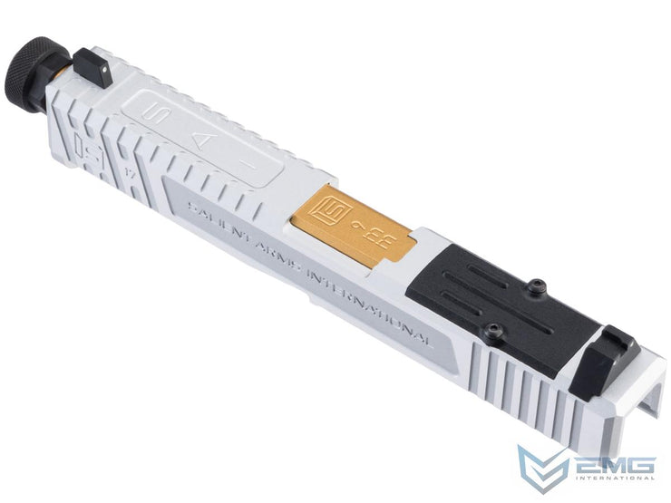 EMG / SAI Slide Kits for Elite Force GLOCK Series Gas Blowback Airsoft Pistols by G&P (Model: Tier One w/ RMR Cut / Silver / GLOCK 17 Gen.4)