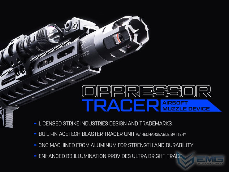 EMG Strike Industries Oppressor w/ Built-In ACETECH Blaster Rechargeable Tracer (Model: 14mm Negative / Black)