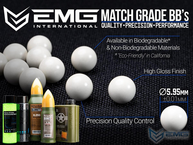 EMG International Match Grade Biodegradable 6mm Airsoft BBs - 5000 Rounds (Weight: .20g)