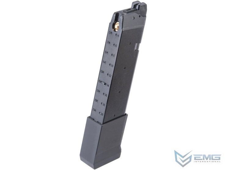 EMG 34 Round Extended Magazine for JW2 Combat Master Glock BLU M22 & Compatible Gas Blowback Airsoft Pistol