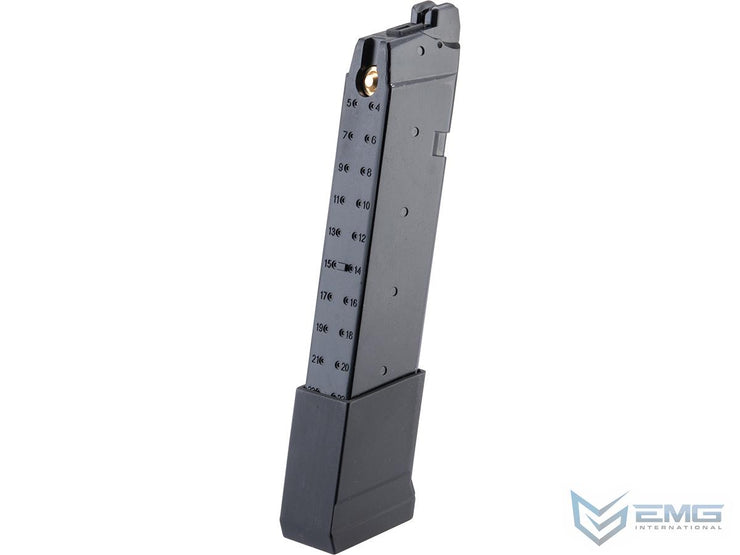 EMG 34 Round Extended Magazine for JW2 Combat Master Glock BLU M22 & Compatible Gas Blowback Airsoft Pistol
