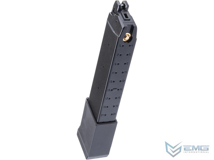 EMG 34 Round Extended Magazine for JW2 Combat Master Glock BLU M22 & Compatible Gas Blowback Airsoft Pistol