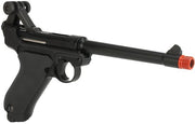 WE WWII Full Size / Metal Luger Airsoft Gas Blowback (Color: Black / 6 Inch)