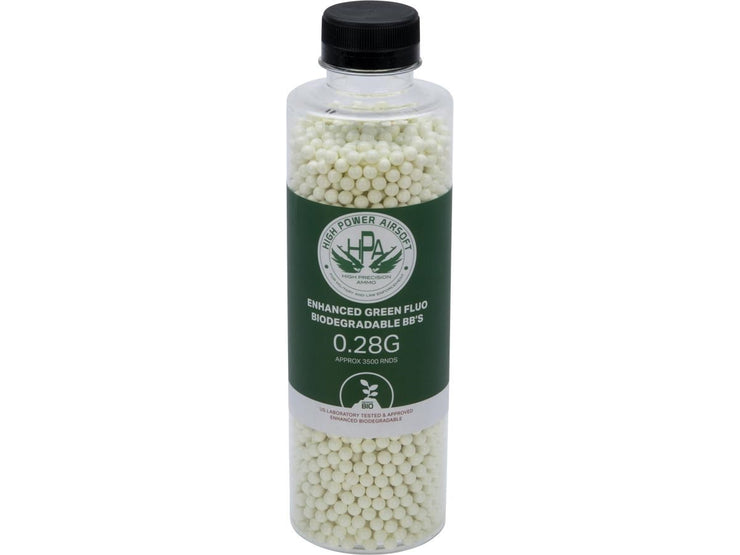 High Power Airsoft (HPA) US Lab Tested Precision Biodegradable 6mm Airsoft Tracer BBs (Color: Green / .28g / 3500rds)
