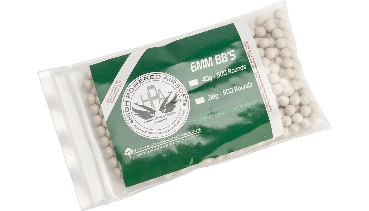 High Power Airsoft (HPA) US Lab Tested Precision Biodegradable 6mm Airsoft BBs (Model: .36g / 500rds)
