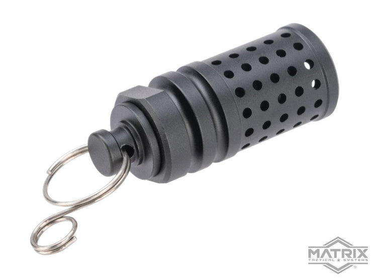 Matrix 14mm Negative Rifle Flash Hider + Keychain Dangler Set (Type: Hive / Black / 14mm Negative)