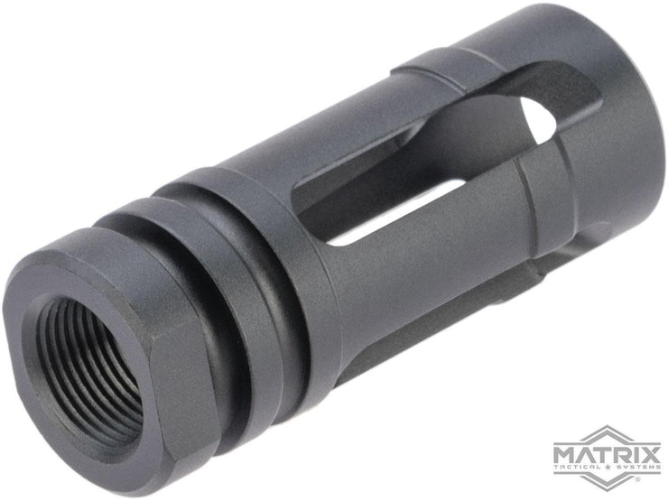 Matrix 14mm Negative Rifle Flash Hider + Keychain Dangler Set (Type: Cage / Black / 14mm Negative)