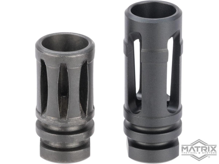 Matrix 14mm Negative Rifle Flash Hider + Keychain Dangler Set (Type: Cage / Black / 14mm Negative)