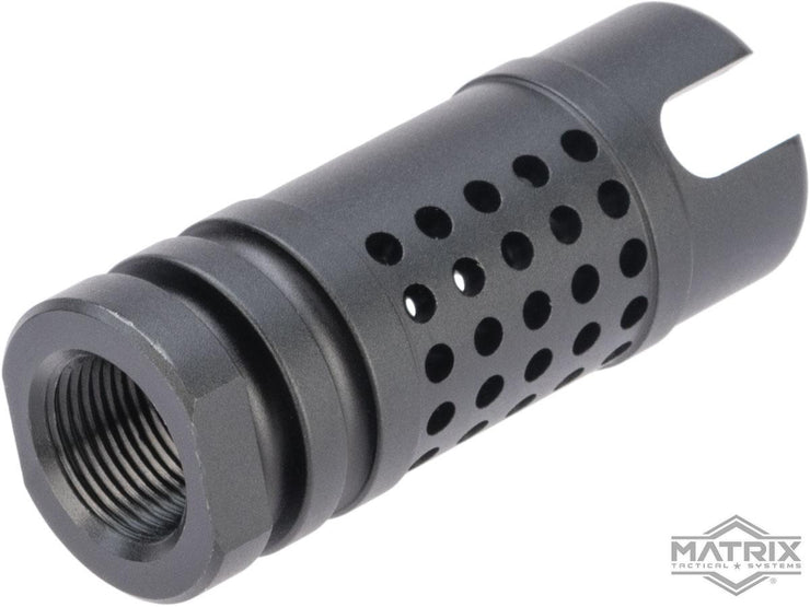 Matrix 14mm Negative Rifle Flash Hider + Keychain Dangler Set (Type: Hive / Black / 14mm Negative)