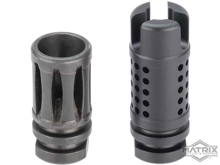 Matrix 14mm Negative Rifle Flash Hider + Keychain Dangler Set (Type: Hive / Black / 14mm Negative)