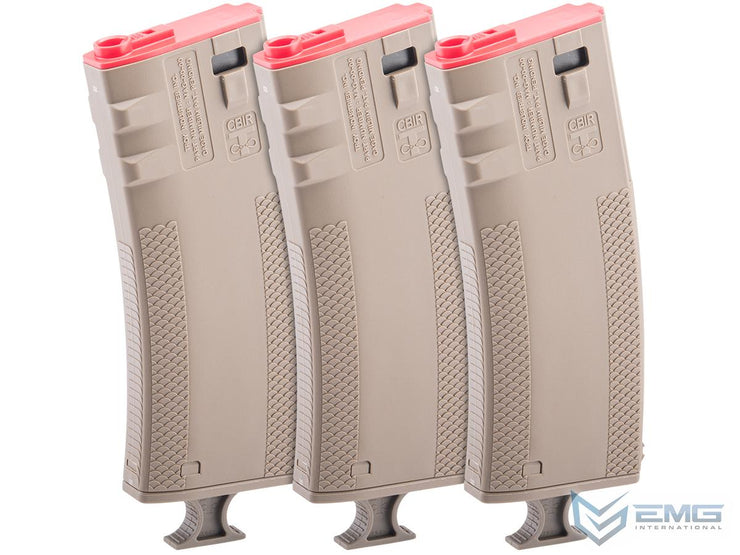 EMG Troy Industries 250rd Mid-Cap Battlemag w/ T-Grip Magazine Assist for M4/M16 Series Airsoft AEG Rifles (Pack of 3)
