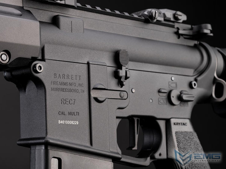 EMG X Krytac Barrett Firearms Licensed REC7 MK3 Airsoft AEG Rifle (Model: Black Carbine / 400 FPS / Gun Only)