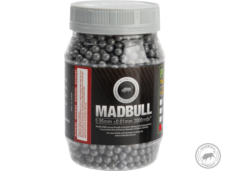 MadBull Ultimate Match Grade Heavy Weight 6mm Airsoft Sniper BB (Stainless Grey / 2000rd Bottle)